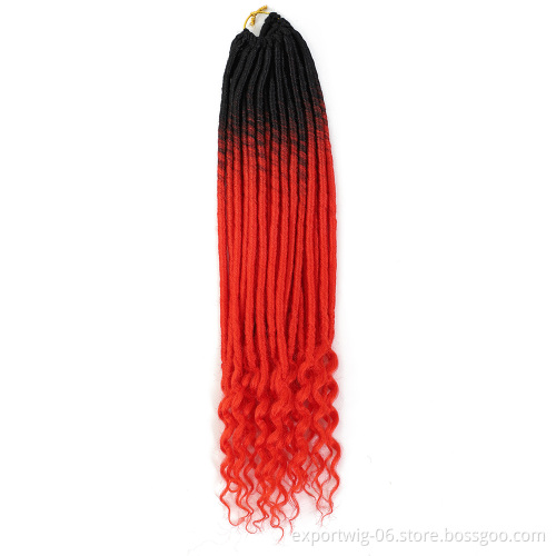 Hot Sell Wholesale Soft Dread New Wave Ombre Synthetic Crochet Extensions Curly Sister Goddess Faux Locs Faux Goddess Locs Afo